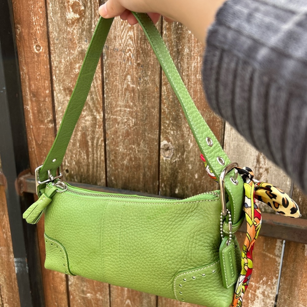 Green Coach purse handbag 5052 y2k